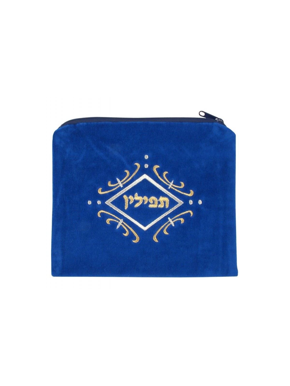 תיק תפילין רויאל כחול קטיפה גיאומטרי... | תיקים ומנשאים לתפילין